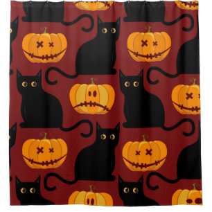 Halloween seamless pattern with pumpkins and black