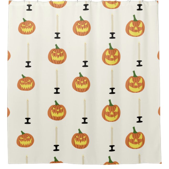 Halloween seamless pattern with pumpkins and candl (Front)
