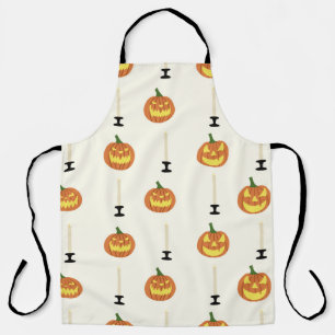 Halloween seamless pattern with pumpkins and candl apron