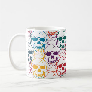 Halloween seamless pattern with skulls. Colourful  Coffee Mug