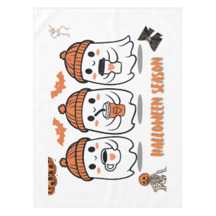 Halloween season - cute ghost coffee tablecloth