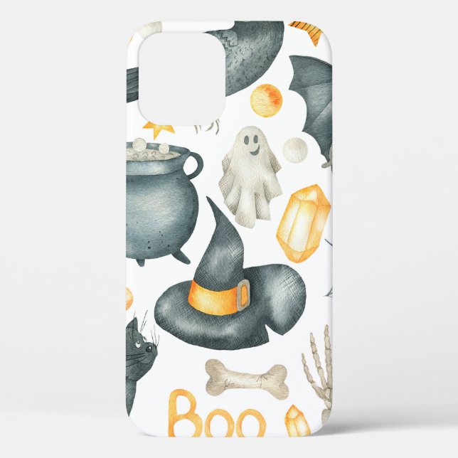 Halloween set: bat, black cat, spider, black crow  Case-Mate iPhone case (Back)