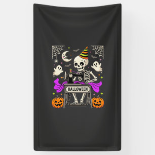 Halloween Sewing Skeleton Spooky Ghost Pumpkin Sew Banner