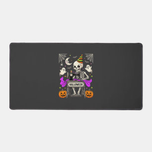Halloween Sewing Skeleton Spooky Ghost Pumpkin Sew Desk Mat