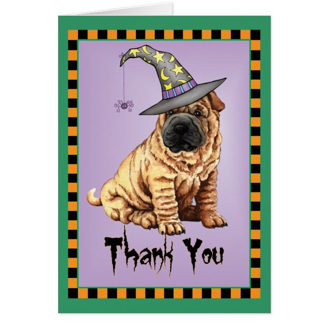 Halloween Shar-Pei Thank You card (Front)
