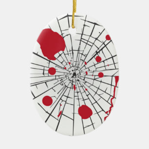 halloween shattered glass ceramic ornament