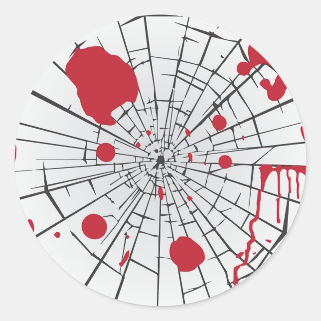 halloween shattered glass classic round sticker (Front)