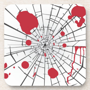halloween shattered glass coaster