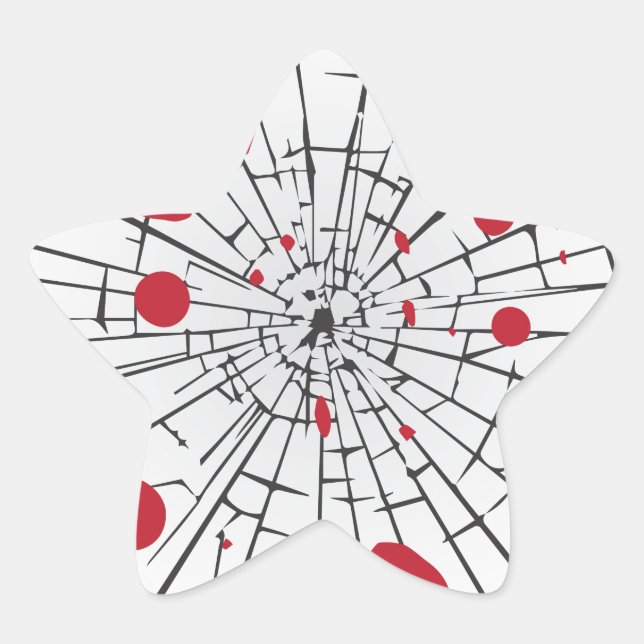 halloween shattered glass star sticker (Front)