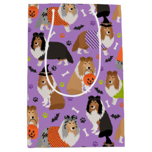 Halloween Shetland Sheepdog Sheltie Medium Gift Bag