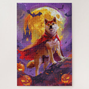 Halloween Shiba Inu Vampire Pumpkins Scary  Jigsaw Puzzle