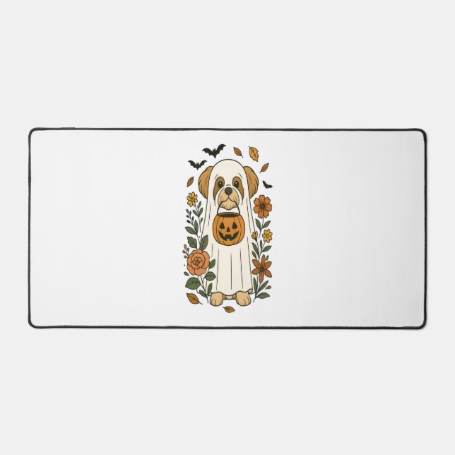 Halloween Shih Tzu avec des fleurs d'automne (Recto)