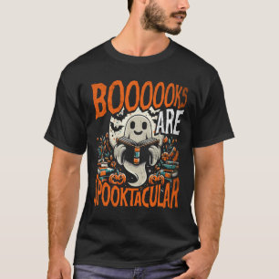 Halloween Shirt Book Lover Design Ghost With Books