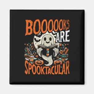 Halloween Shirt Book Lover Design Ghost With Books Magnet