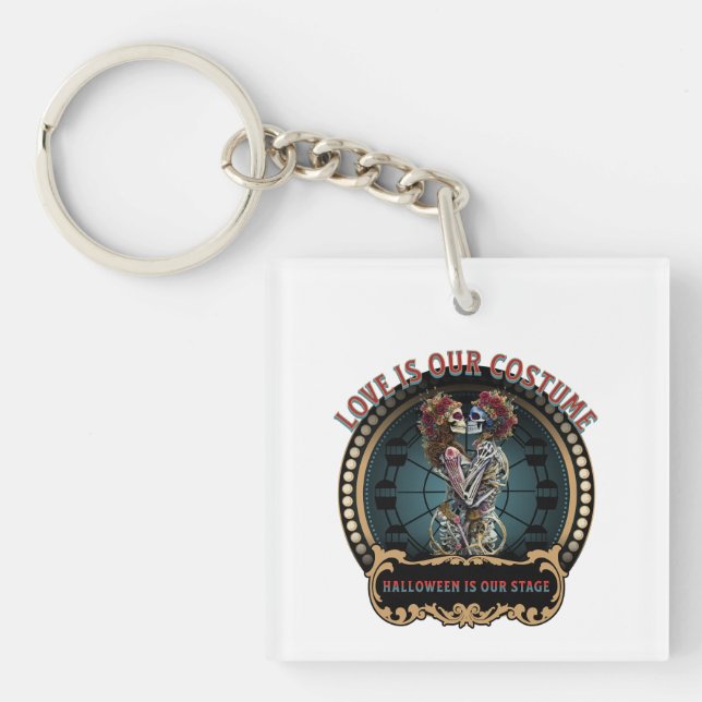 Halloween Shirt | Dancing Skeleton Tee | Coffee Ad Keychain (Front)