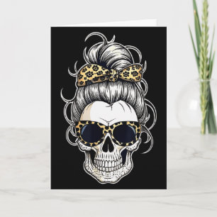 Halloween Shirt For Women Skull , Leopard  Card