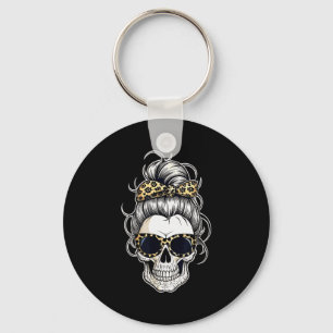 Halloween Shirt For Women Skull , Leopard Keychain