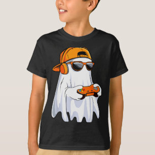Halloween Shirt Ghost Gamer Video Gaming Boys Men 