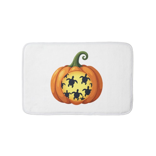 Halloween Shirt Pumpkin Turtle Sea Halloween Costu Bath Mat (Front)