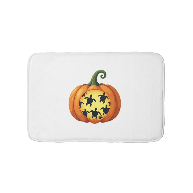 Halloween Shirt Pumpkin Turtle Sea Halloween Costu Bath Mat (Front)