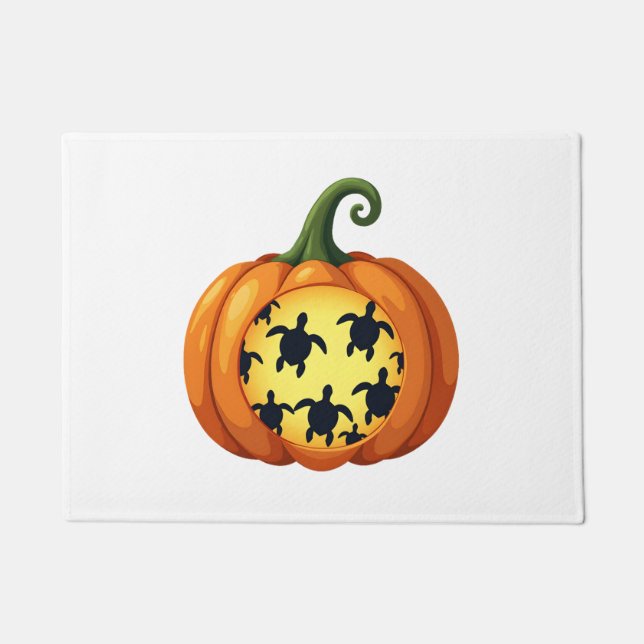 Halloween Shirt Pumpkin Turtle Sea Halloween Costu Doormat (Front)