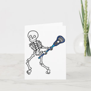 Halloween Shirt Skeleton Lacrosse Sport Player Cos Card