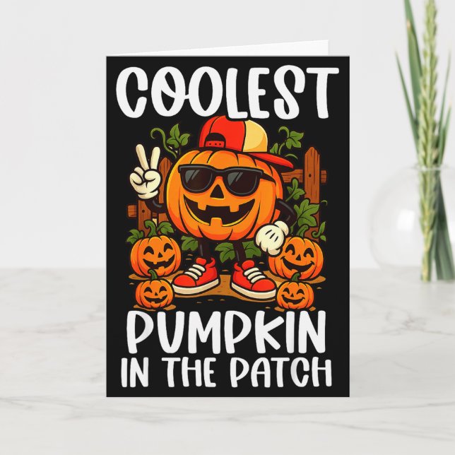 Halloween Shirts Boys And Kids Coolest Pumpkin In  Card (Front)