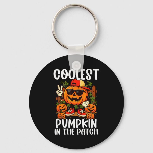 Halloween Shirts Boys And Kids Coolest Pumpkin In  Keychain (Front)