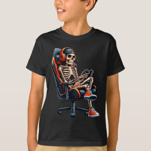 Halloween Shirts Skeleton Gamer Video Gaming Boys 