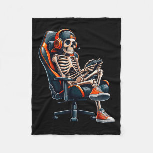 Halloween Shirts Skeleton Gamer Video Gaming Boys Fleece Blanket