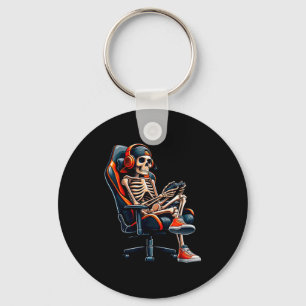 Halloween Shirts Skeleton Gamer Video Gaming Boys Keychain