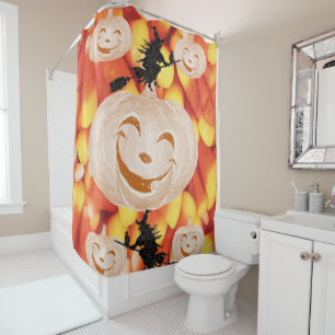 Halloween Shower Curtain, Pumpkin
