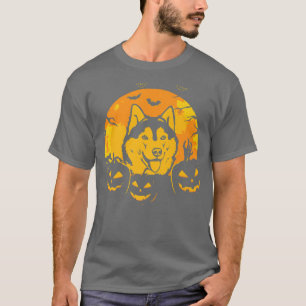 Halloween Siberian Husky Jack O Lantern Dog Pumpki T-Shirt