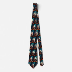 Halloween Siberian Husky With Pumpkins Scary Tie