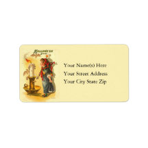 Halloween Signs Vintage Address Label