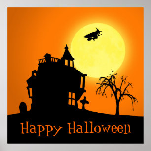 Halloween Silhouette Landscape - Poster