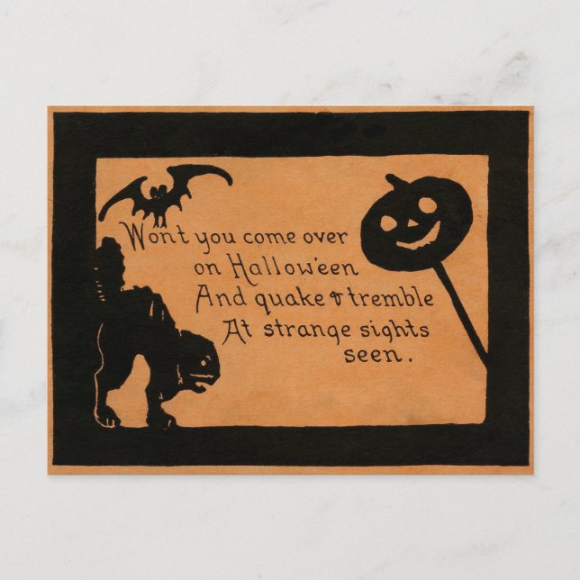 Halloween Silhouettes Holiday Postcard (Front)
