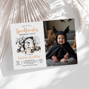 Halloween Silly Goose 1st Birthday Photo Invitation