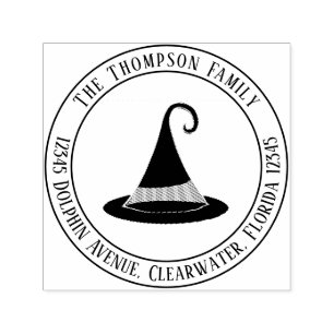 Halloween Simple Return Address Witch Hat Self-inking Stamp