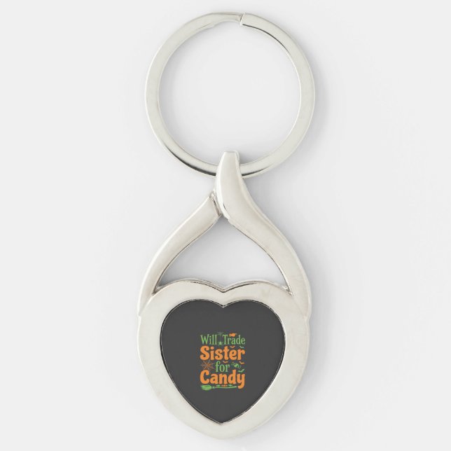 Halloween Sister Candy Trade Design_1 Keychain (Front)