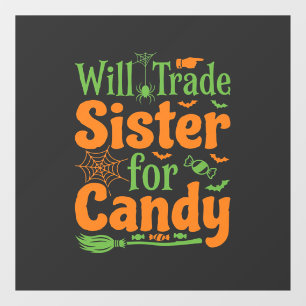 Halloween Sister Candy Trade Design_1 Window Cling