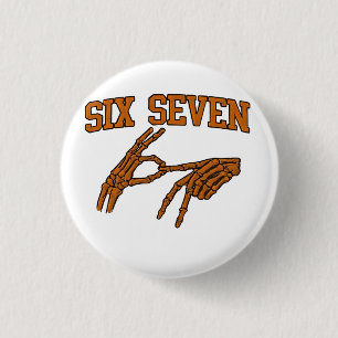 Halloween Six Seven Meme Sign Language 67 Mason  1 Inch Round Button