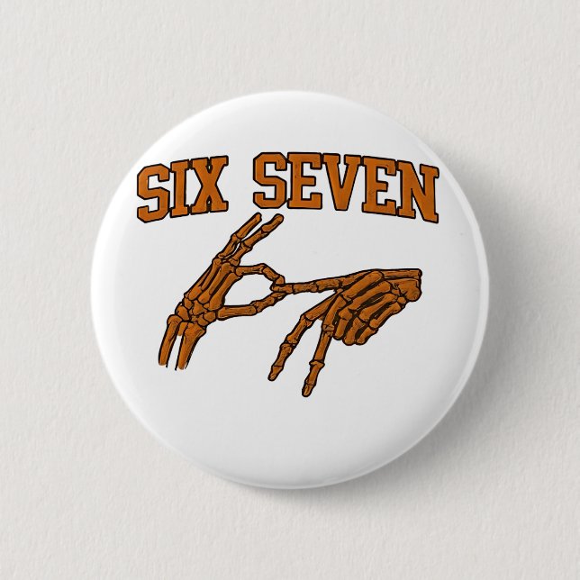 Halloween Six Seven Meme Sign Language 67 Mason  2 Inch Round Button (Front)