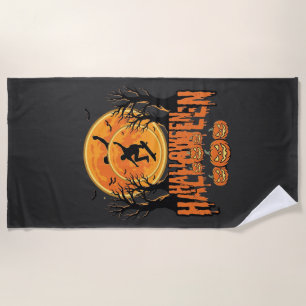 Halloween Skateboard Moon Design Halloween Beach Towel