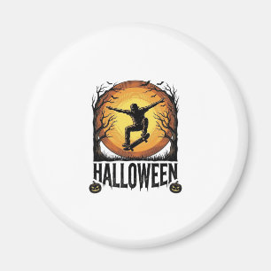 Halloween Skateboard Moon Vintage Vector Design_1 Magnet