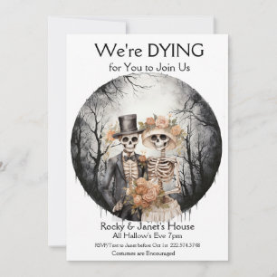 Halloween Skeletal Couple Costume Party Invitation