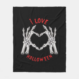 Halloween Skeletal Hands Heart Funny Saying Fleece Blanket