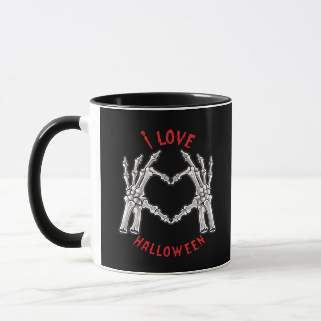 Halloween Skeletal Hands Heart Funny Saying  Mug (Left)