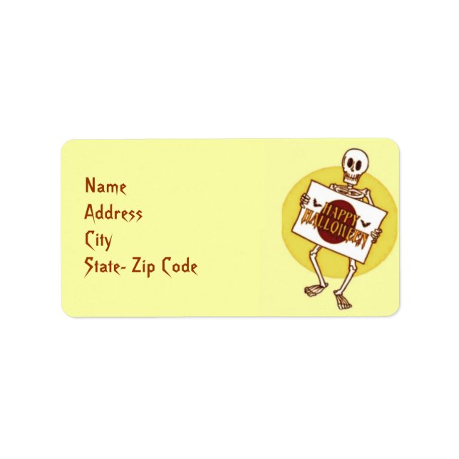 Halloween Skeleton Address Label (Front)