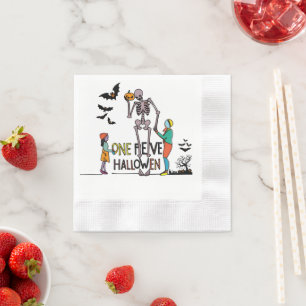Halloween Skeleton and Friends Napkin